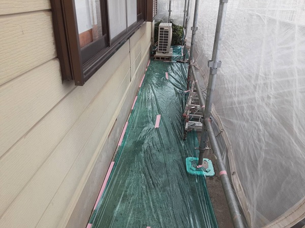 埼玉県さいたま市西区　S様邸　漆喰工事・外壁塗装　土間養生　漆喰の劣化症状 (4)