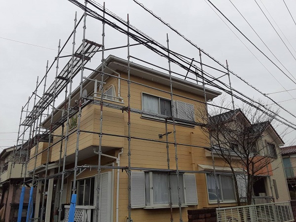 埼玉県さいたま市北区　N様邸　屋根塗装・外壁塗装　足場組み立て、コーキング (3)
