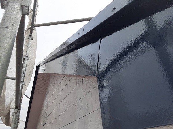 埼玉県さいたま市北区　K様邸　屋根塗装・外壁塗装　破風板、鼻隠し、雨樋塗装2