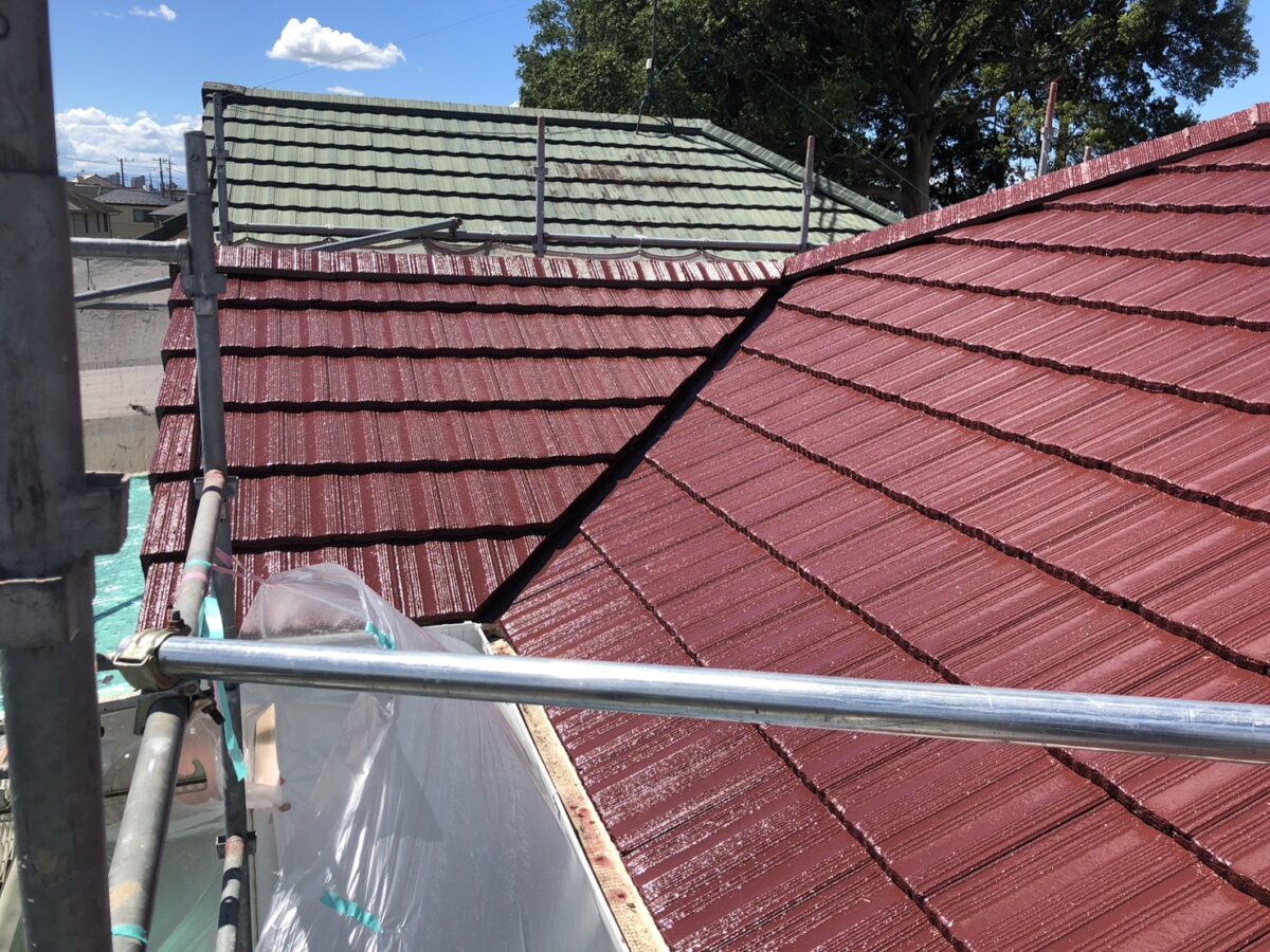 埼玉県さいたま市K様邸　外壁塗装・屋根塗装 屋根の仕上げ塗り　屋根の仕上げ (1)