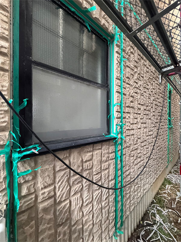 埼玉県さいたま市 外壁 コーキング 養生