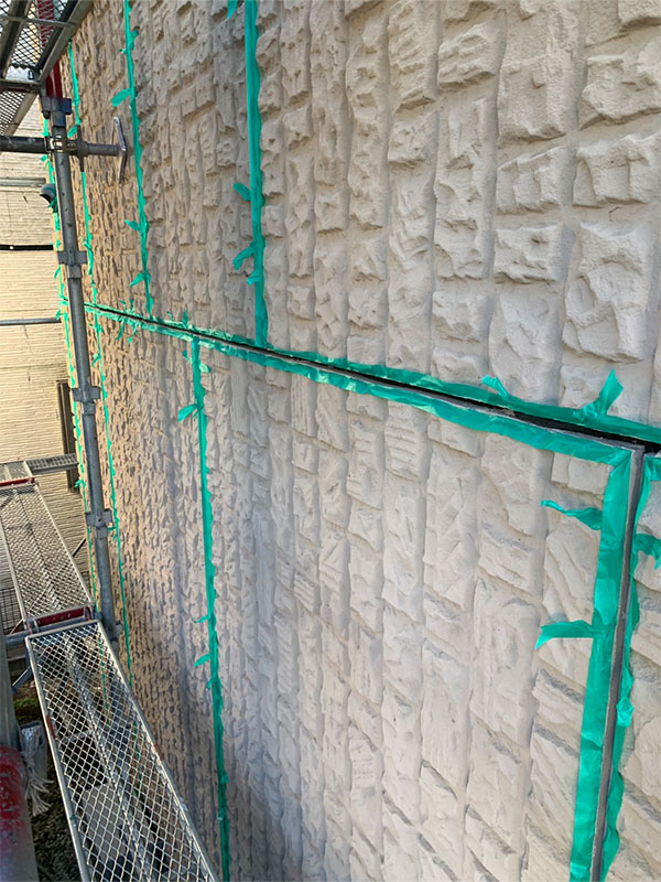 埼玉県さいたま市 外壁 コーキング 養生 2階