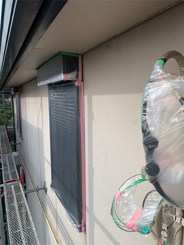 埼玉県さいたま市 シャッターボックス 養生