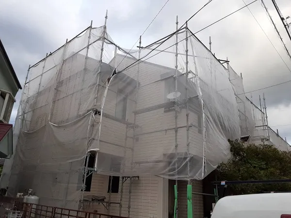 埼玉県さいたま市南区 N様邸 外壁塗装 仮設足場 飛散防止ネット (2)