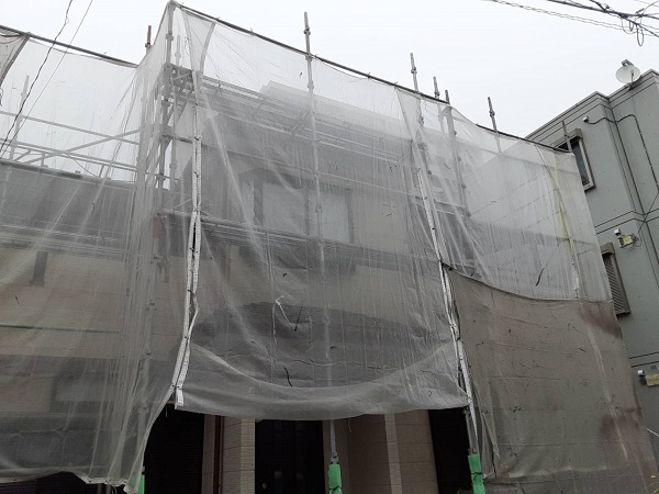 埼玉県さいたま市浦和区　G様邸　屋根塗装・外壁塗装　足場設置、高圧洗浄 (3)