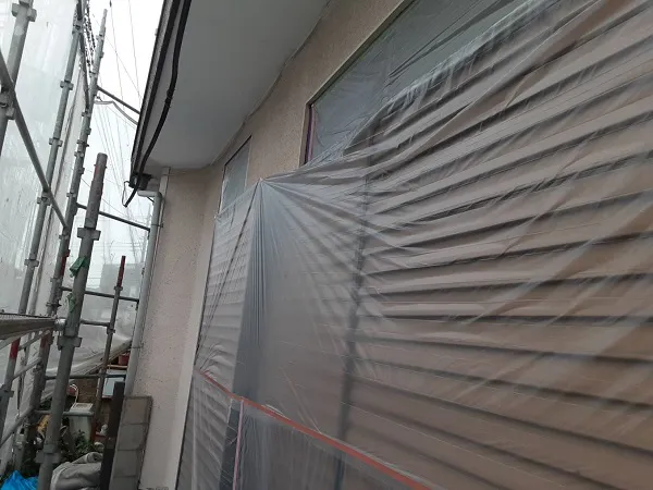 埼玉県さいたま市浦和区 S様邸 屋根塗装・外壁塗装 養生、下屋根のケレン (4)