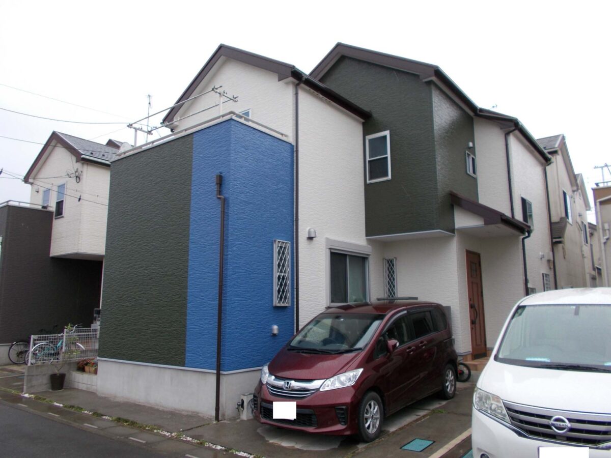埼玉県さいたま市 S様邸　外壁塗装　屋根塗装　差し色でモダンにイメージチェンジ　カラーシミュレーション