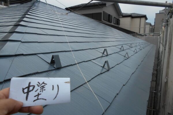埼玉県さいたま市浦和区　S様邸　外壁塗装　屋根塗装　雨どい交換　屋根中塗り3