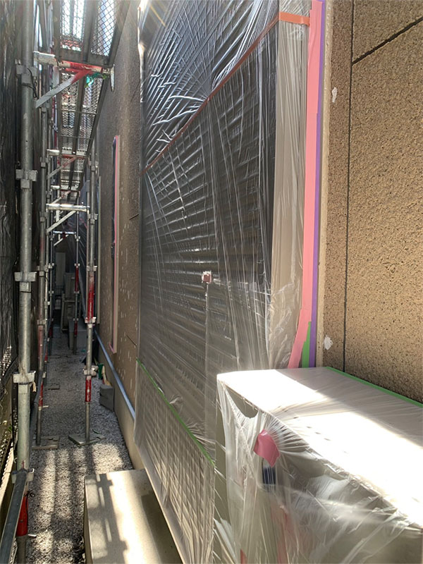 埼玉県さいたま市 シャッター 室外機 養生